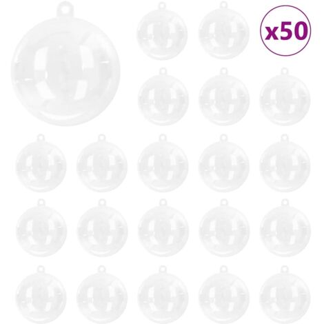 Ensemble de Boules de Noël 50 pcs Transparent Ø 5 cm CFW126704