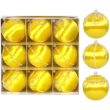 Ensemble de boules de Noël dorées StarryLights - décorations de Noël élégantes