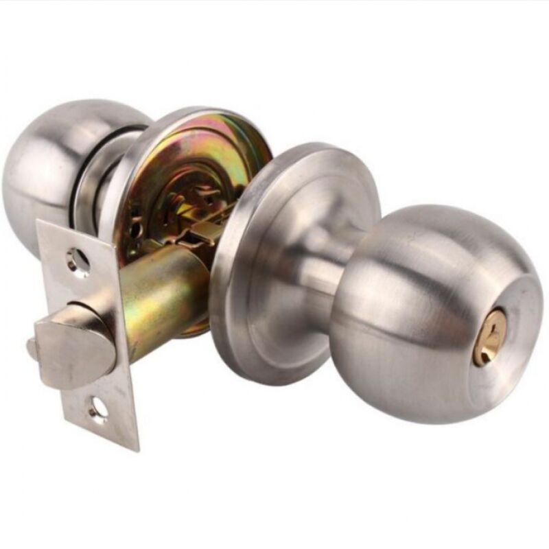 Ensemble de boutons de confidentialité chrome satiné, Serrure de porte au design tulipe pour portes intérieures avec mécanisme de verrouillage Turn
