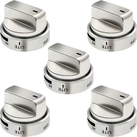 Ensemble de boutons pour plaque de cuisson, argent, lot de 5, adapté aux pièces de rechange AEZ72909008