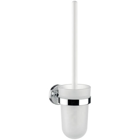 Ensemble de brosse de toilette POLO plastique blanc chromé
