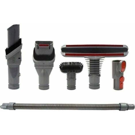 Ensemble de brosses, accessoires avec tuyau pour aspirateur Dyson V8 V7 V6 V10 SV10 SV11 avec adaptateur, pièces Total Clean pour Dyson V6 DC45 DC35 DC52 DC29 DC62 DC33 DC34 (6 en 1)
