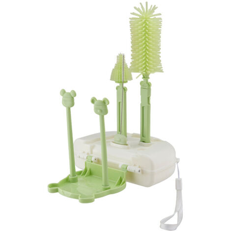 Ensemble de brosses avec étui – Égouttoir à bouteilles vert –