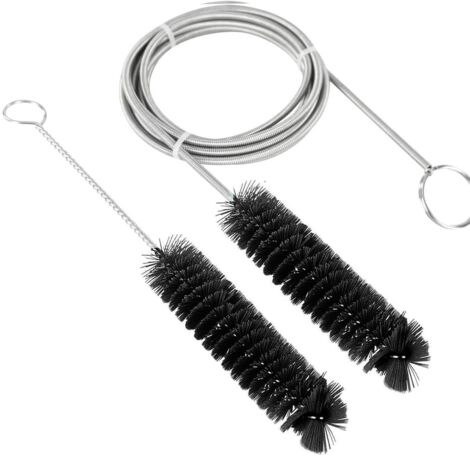 Ensemble de brosses de nettoyage flexibles pour tuyaux d'alimentation en eau - Outil de nettoyage de tuyaux - Tête unique noire (2 m)