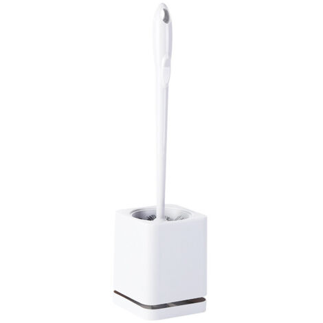 Ensemble de brosses de toilette, poinçonnage gratuit, brosse de nettoyage murale, brosse de toilette domestique avec base(Blanc)