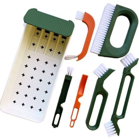 Ensemble de Brosses Joints 5 en 1, Brosse Nettoyage pour Salle de Bain et Cuisine, Récurer Les Joints de Carrelage, Les Recoins et Les Angles, Écouvillon pour Bouteille