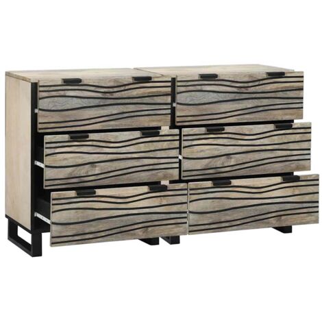 Ensemble de Buffet  Meuble de rangement avec tiroir 2 pcs Blanc 60 x 33,5 x 75 cm