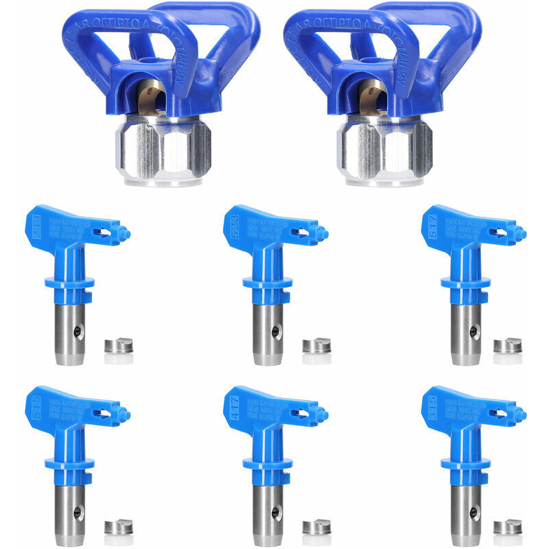 Ensoleille - Ensemble de buses de peinture sans air Embouts de machine de pulvérisation réversible Kit de buse de pulvérisateur de peinture sans air