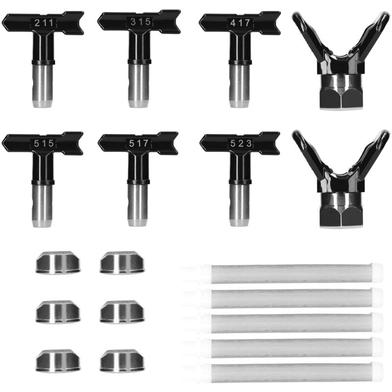 Ensemble de buses et de filtres de peinture sans air, embouts de Machine de pulvérisation réversible, Kit de filtres de buse de pulvérisation de