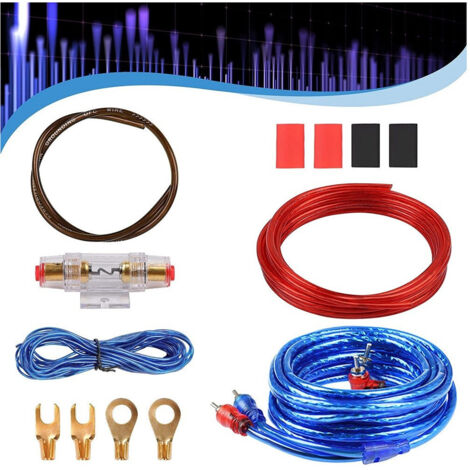 Ensemble De Câbles D'amplificateur De Voiture 8ga Ampli Audio Câblage D'amplificateur De Subwoofer