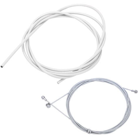Ensemble de Câbles et Gaines pour Freins de Vélo BOLANY - Câbles 5mm Résistants et Durables - Couleur Blanc