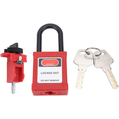 Ensemble de cadenas de verrouillage avec étiquette de verrouillage, sécurité Anti-perte isolée avec dispositif de disjoncteur, 2 clés pour équipement de vanne électrique