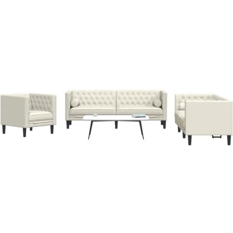 Ensemble de canapé Chesterfield et traversins 3pcs velours vidaXL
