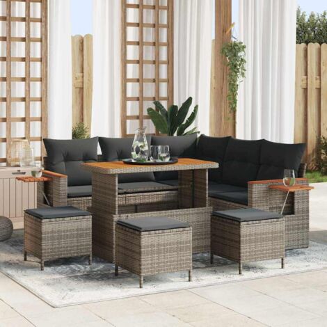 Salon de jardin en rotin 8 places - jardin Salon de jardin en rotin 8 places - jardin