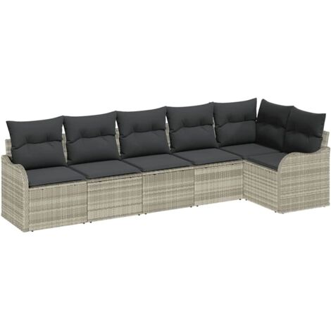 Ensemble de canapé de jardin Gris clair polyrotin