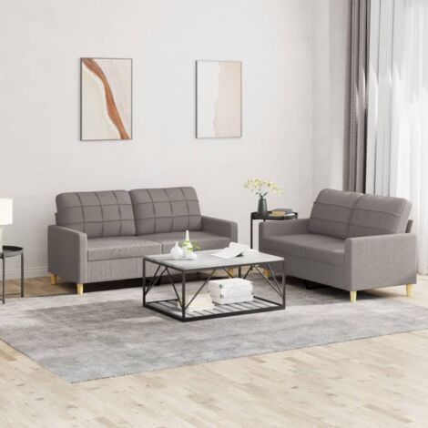 Ensemble de canapés 2 pcs, Canapés droit, Banquettes Sofa de Salon avec coussins Taupe Tissu KEF486069 DESIGN IN