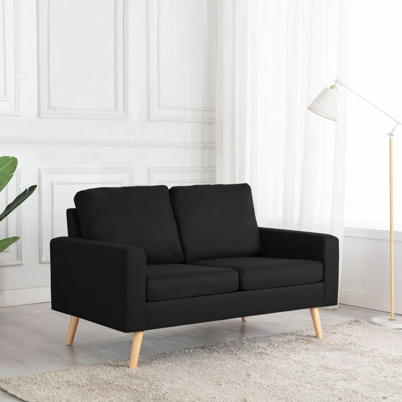 sofa 2 setat avec conception rétro en tissu disponible en différentes couleurs couleur : noir