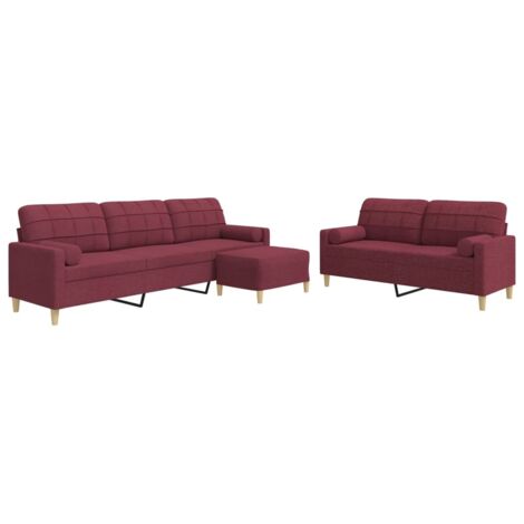 Ensemble de canapés 3 pcs repose-pied et coussins décoratifs vidaXL