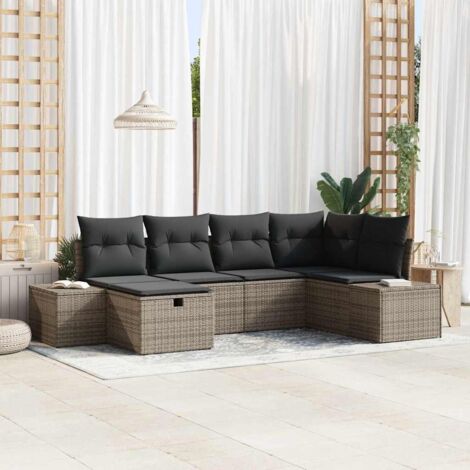 Ensemble de Canapés avec coussin 7 pcs polyrotin vidaXL
