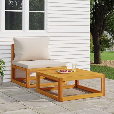 Ensemble de canapés de jardin coussins 2 pcs  Sofa Banquette de jardin  bois massif acacia 73225