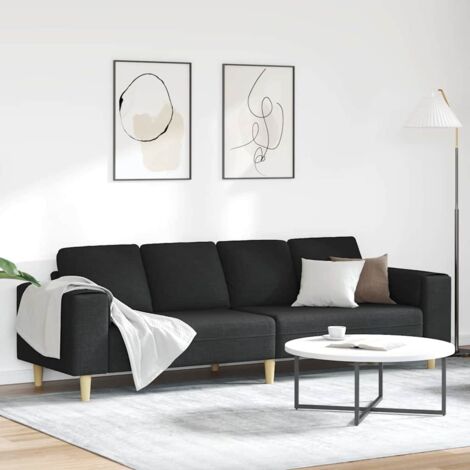 Ensemble de Canapés Noir tissu vidaXL