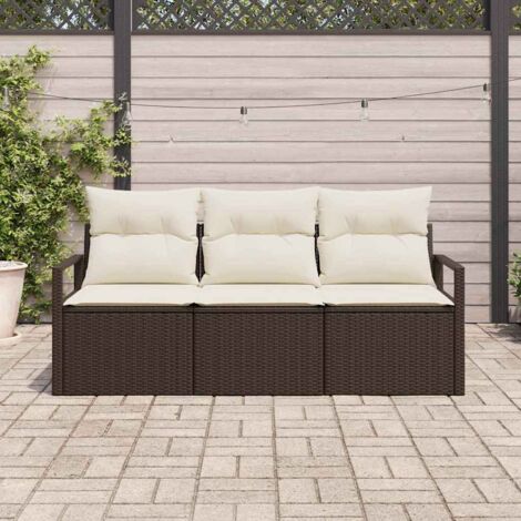 Ensemble de canapés,Chaise de salon,Sofa 3 pcs Marron polyrotin