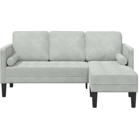 Ensemble de Canapé，Sofa pour Salon，Banquettes Gris clair 173 x 131 x 67 cm Velours CFW498105