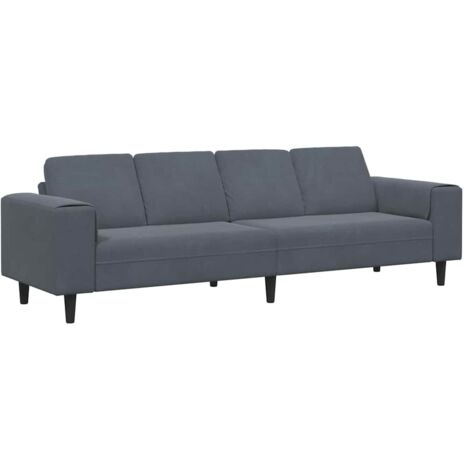 Ensemble de Canapé,Sofa pour Salon,Banquettes Gris foncé Velours CFW407256