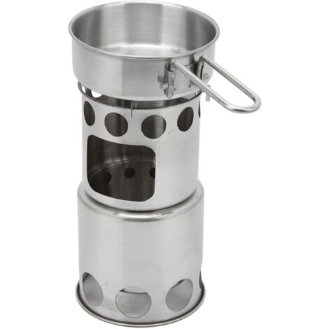 Ensemble de Casseroles de Randonnée en Acier Inoxydable, Batterie de Cuisine Camping Portable