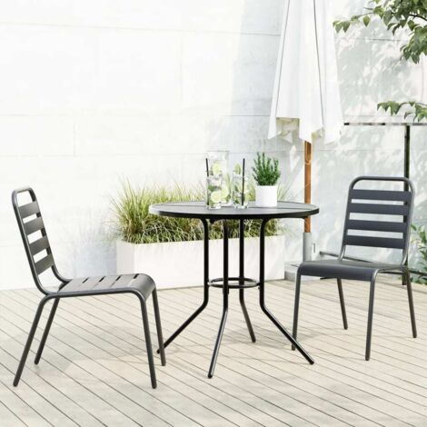 Ensemble de chaises de jardin empilables-Chaise de terrasse-Chaise d'extérieur 3 pcs anthracite 899448