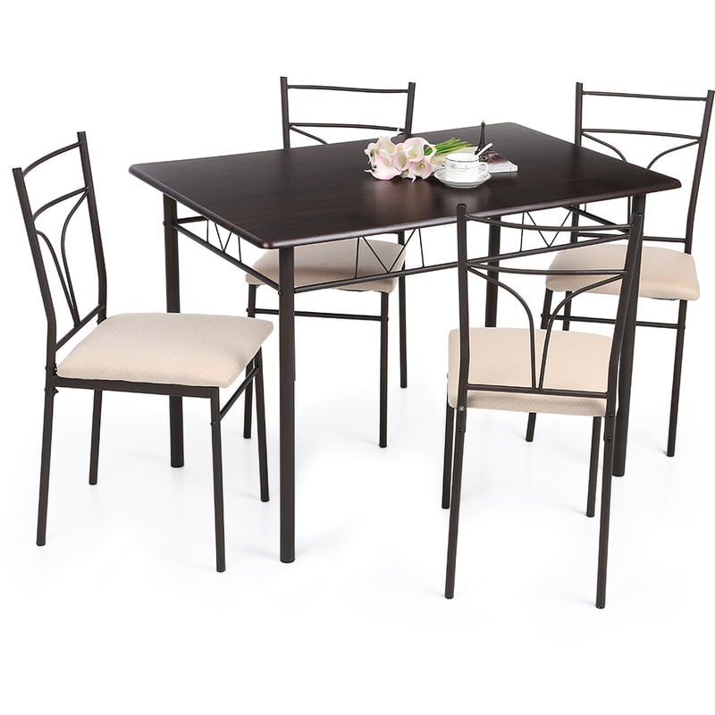 Ensemble De Chaises De Table De Cuisine A Manger Moderne, 5 Pieces, (Peut regarder la video)