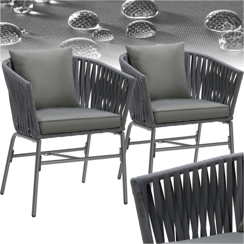 Ensemble de chaises Design corde tressée housses en polyester amovibles