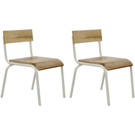 Ensemble de chaises Original Bois de manguier Blanc 2 pcs KidsDepot