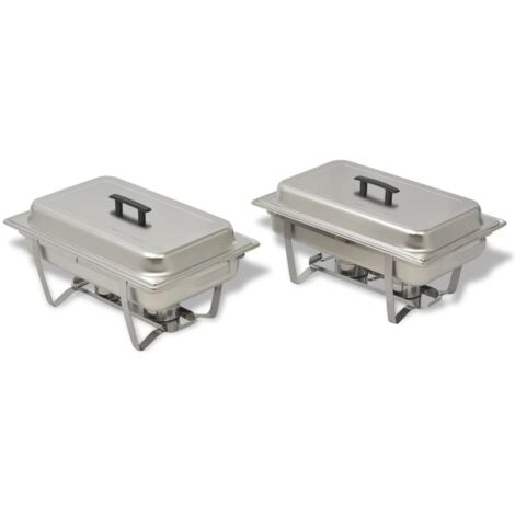 Ensemble de chauffe-plats 2 pcs Acier inoxydable CFW135536