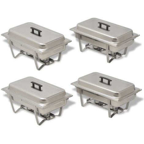Ensemble de chauffe-plats 4 pcs Acier inoxydable CFW128823