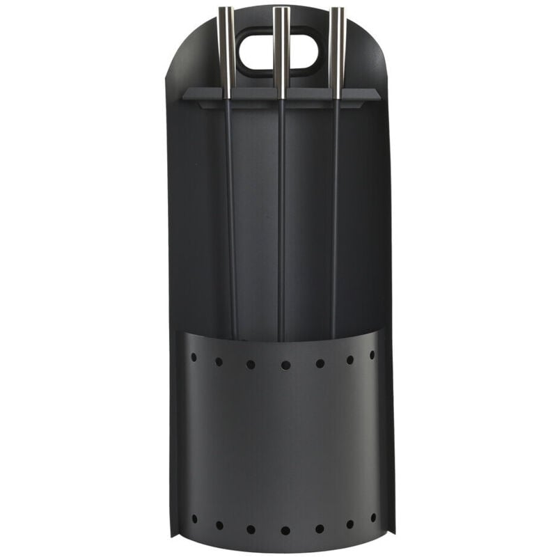 Foyer Set 3 Acier Inox 11X2X51 Noir