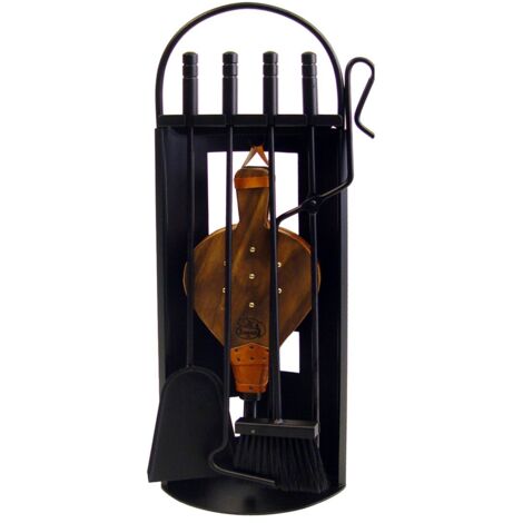 ENSEMBLE DE CHEMINÉE À PLAQUE ARQUÉE 5PC.