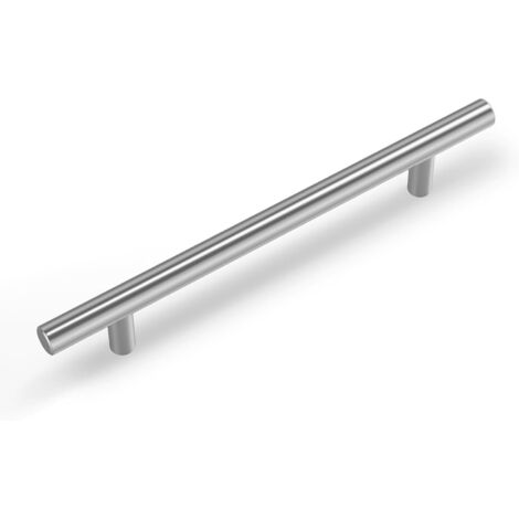 Ensemble de cinq poignées de porte, poignée de cuisine, poignée de meuble, poignée d'armoire, acier inoxydable brossé (espacement des trous de 128 mm).