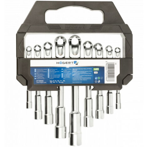 Ensemble de clés à anneau Hogert HT1R500 8-19 mm 9 unités