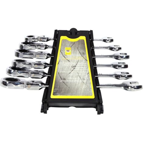 Ensemble de clés à cliquet, 6 pièces, kit d’outils réparation main, ensemble complet douille plusieurs tailles pour les réparations automobiles et domestiques -