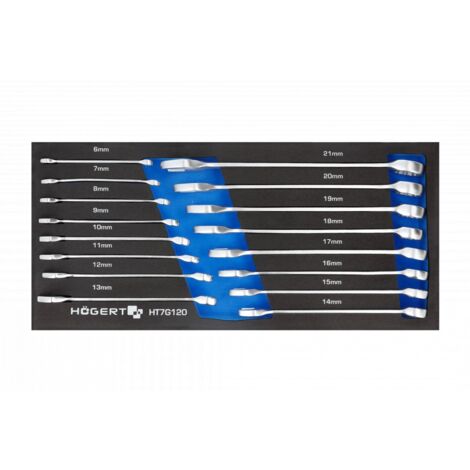 Ensemble de clés combinées Hogert HT7G120-1 6-21 mm 16 unités