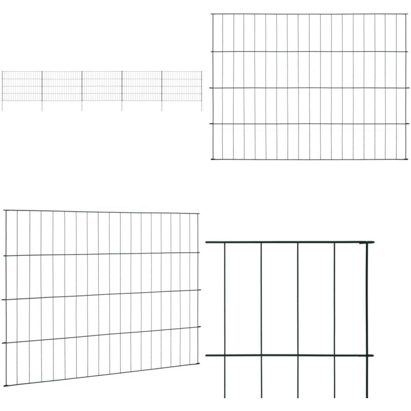 Vidaxl - Ensemble de clôture de jardin 115x79 cm vert - Clôture De Jardin - Clôture Métallique - Panneau De Clôture - Clôture Enfant - Clôture