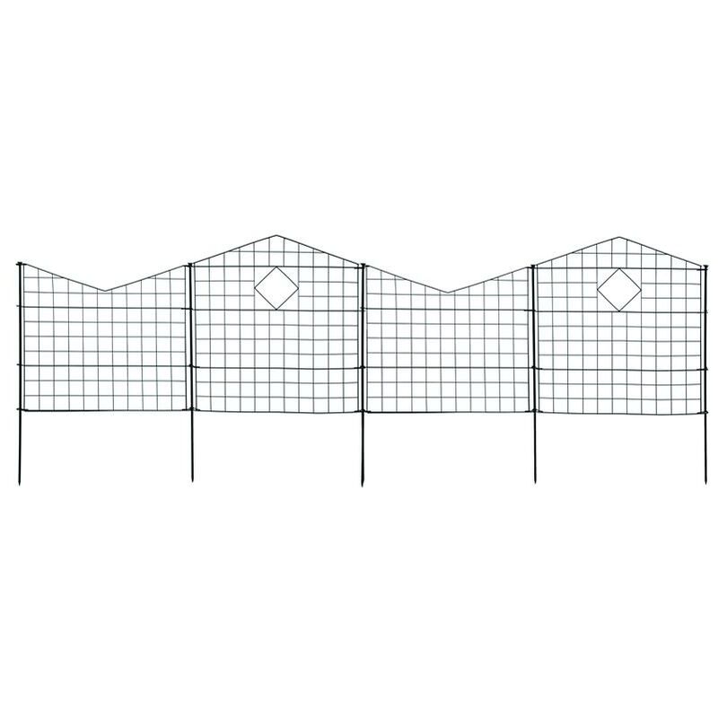 Estexo - Ensemble de clôtures d'étang 10 éléments Barrière de jardin anthracite