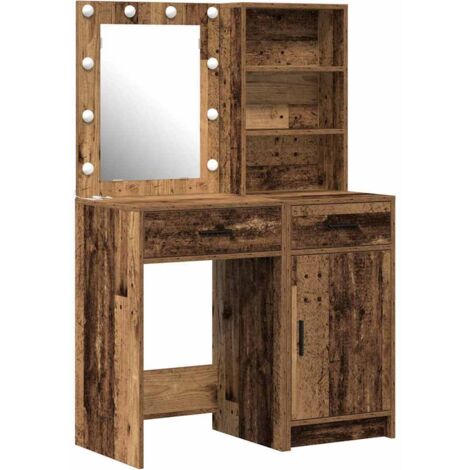 Ensemble de Coiffeuse 2 pcs Bois ancien Bois d'ingénierie vidaXL