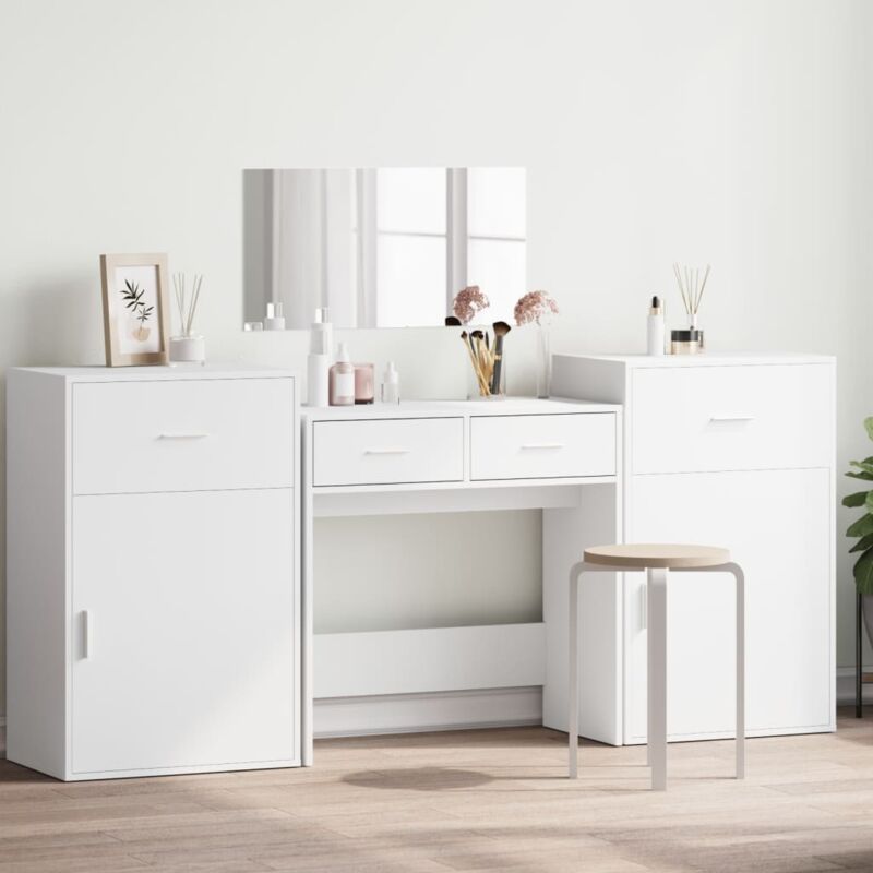Vidaxl - Ensemble de coiffeuse 4 pcs blanc bois d'ingénierie