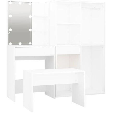 Ensemble de coiffeuse avec LED Blanc Bois d'ingénierie vidaXL