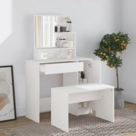 Ensemble de coiffeuse Blanc 86,5x35x136