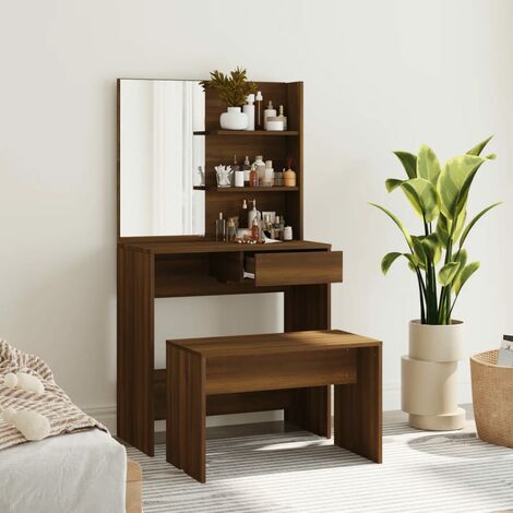 Ensemble de coiffeuse Chêne marron 74,5x40x141 cm vidaXL