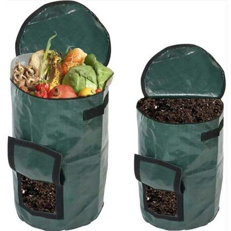 Ensemble de composteur, comprend deux sacs de compost de jardin, un composteur avec couvercle, disponible en deux tailles : 57 litres et 125 litres.