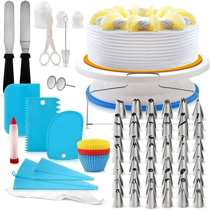 Jusch - Ensemble de confiserie, 106 pièces, modèles de gâteaux décorés/décorés, ensemble de pâtisserie, multicolore